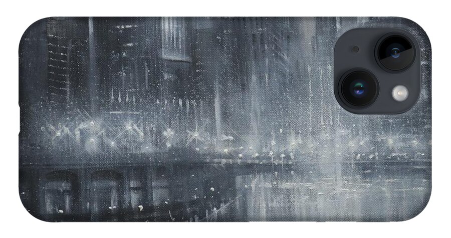Chicago iPhone Case featuring the painting Chicago Noir by Tom Shropshire