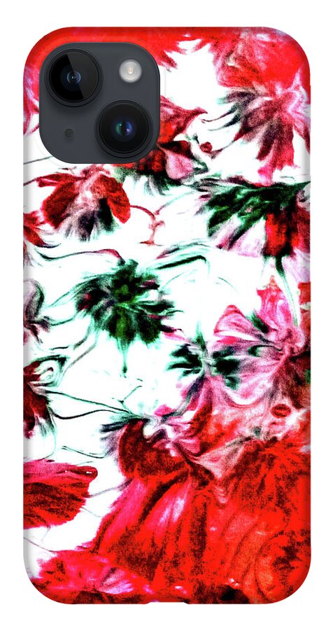 Christmas iPhone 14 Case featuring the painting Christmas Floral by Anna Adams