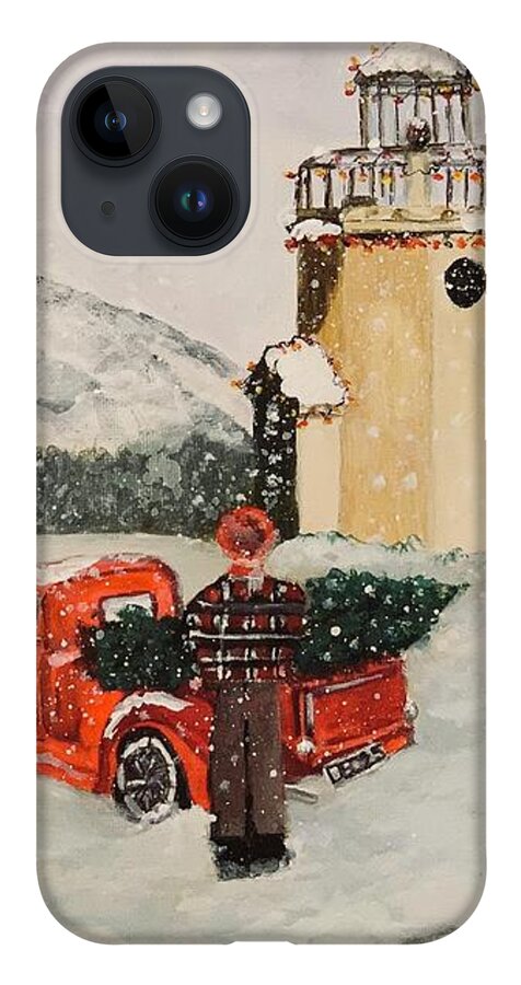 Rainier iPhone Case featuring the painting Christmas in the Harbor by Juliette Becker