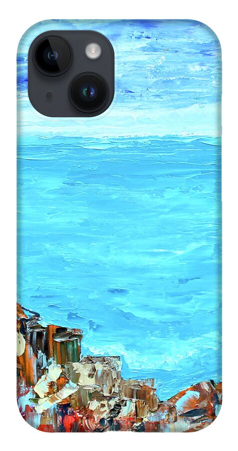 Landscape iPhone 14 Case featuring the painting Cinque Terre 2 by Teresa Moerer