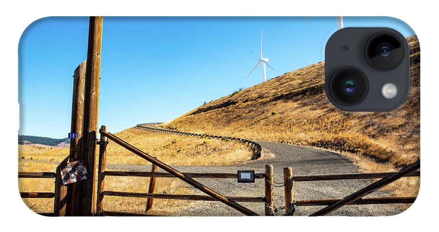 Clean Power And Old Ranch Gates iPhone 14 Case featuring the photograph Clean Power and Old Ranch Gates by Tom Cochran