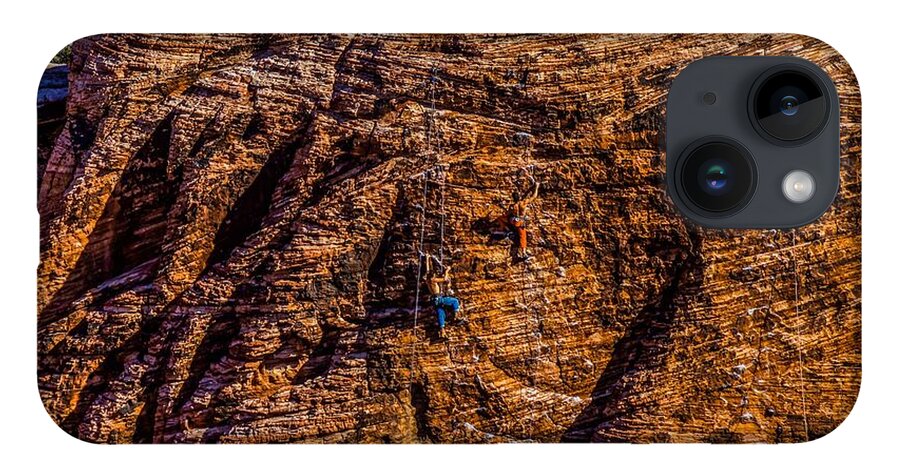  iPhone 14 Case featuring the photograph Climbing Dudes by Rodney Lee Williams