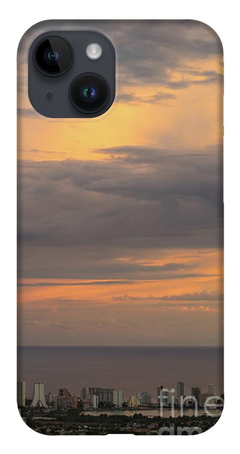 Sunset iPhone 14 Case featuring the photograph Clouds on the Mediterranean coast in Calpe by Adriana Mueller