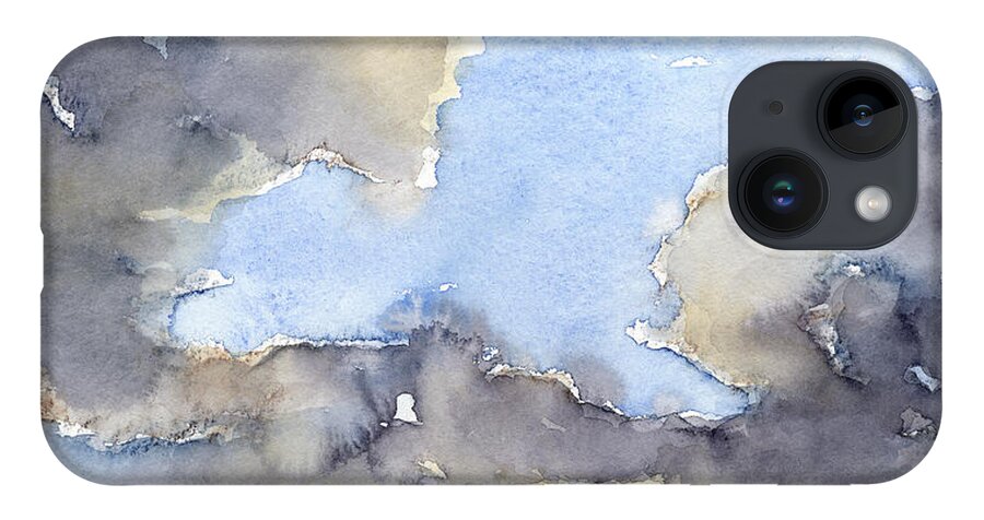 Watercolor iPhone Case featuring the painting Clouds over the sea 3 by Adriana Mueller