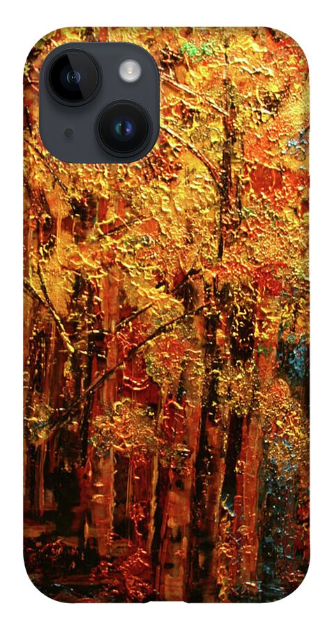Aspen iPhone 14 Case featuring the painting Colorado Gold by Marilyn Quigley