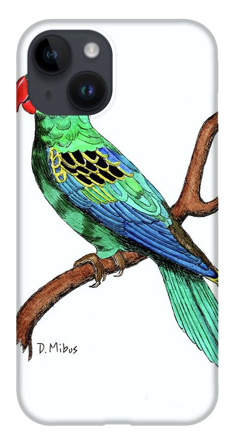Parrot iPhone Case featuring the painting Colorful African Parrot Day 2 Challenge by Donna Mibus