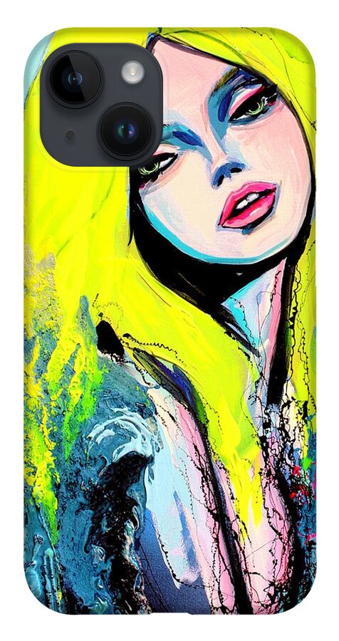 Female Figure iPhone 14 Case featuring the painting Comfortably Numb by Aja Trier
