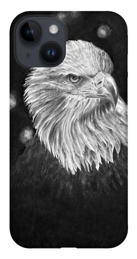 Eagle iPhone 14 Case featuring the drawing Commanding Gaze by Greg Fox
