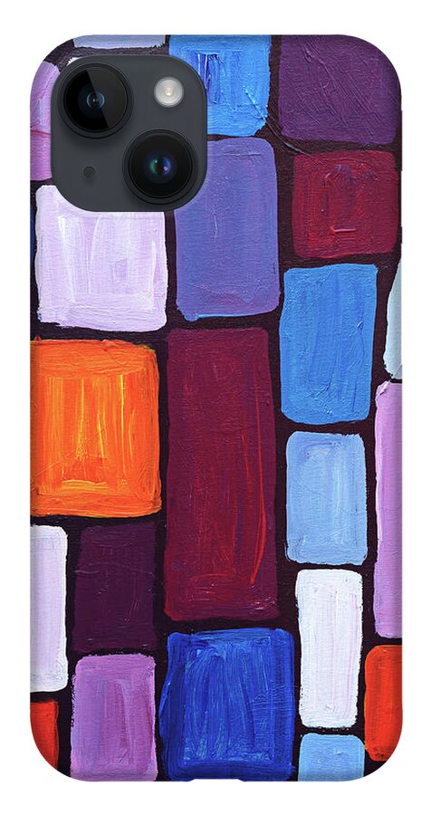 Abstract iPhone 14 Case featuring the painting Composition by Maria Meester