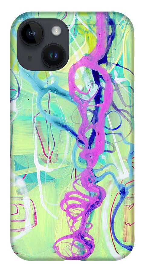 Modern Abstract Art iPhone 14 Case featuring the painting Contemporary Abstract - Crossing Paths No. 2 - Modern Artwork Painting No. 3 by Patricia Awapara