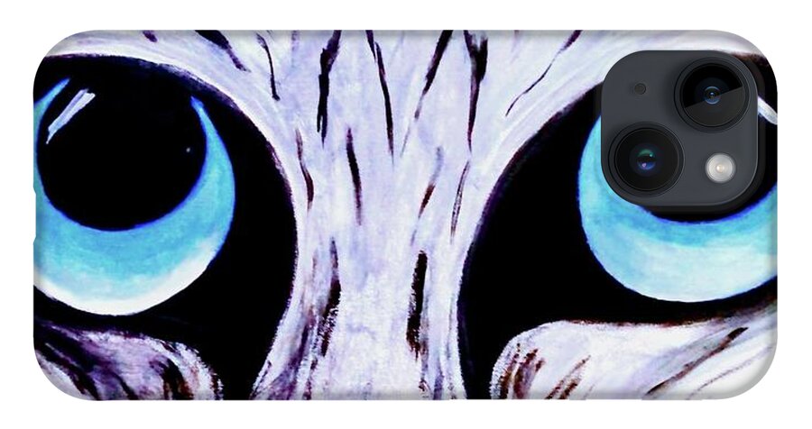  iPhone Case featuring the painting Contest Cat Eyes by Anna Adams