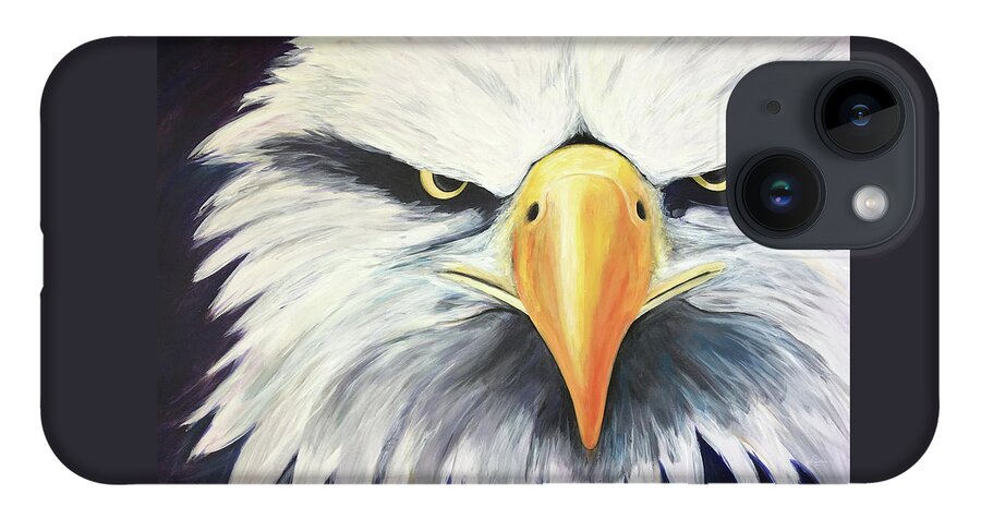 Eagle iPhone 14 Case featuring the painting Conviction by Pamela Schwartz