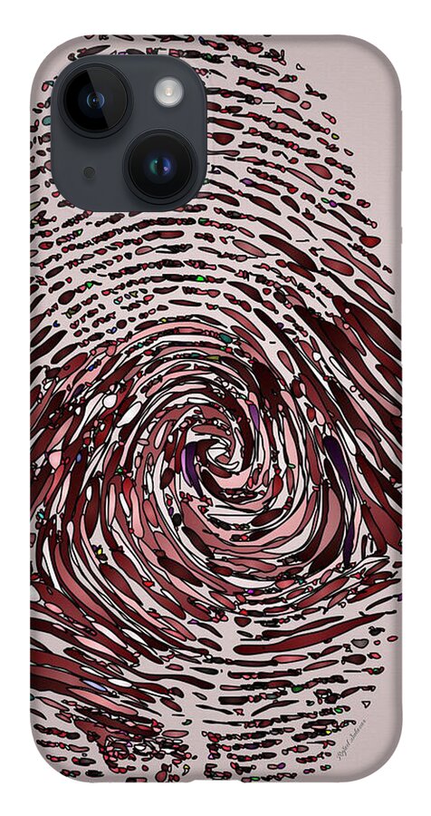 Abstract iPhone 14 Case featuring the painting Coronavirus Forever Fingerprint by Rafael Salazar