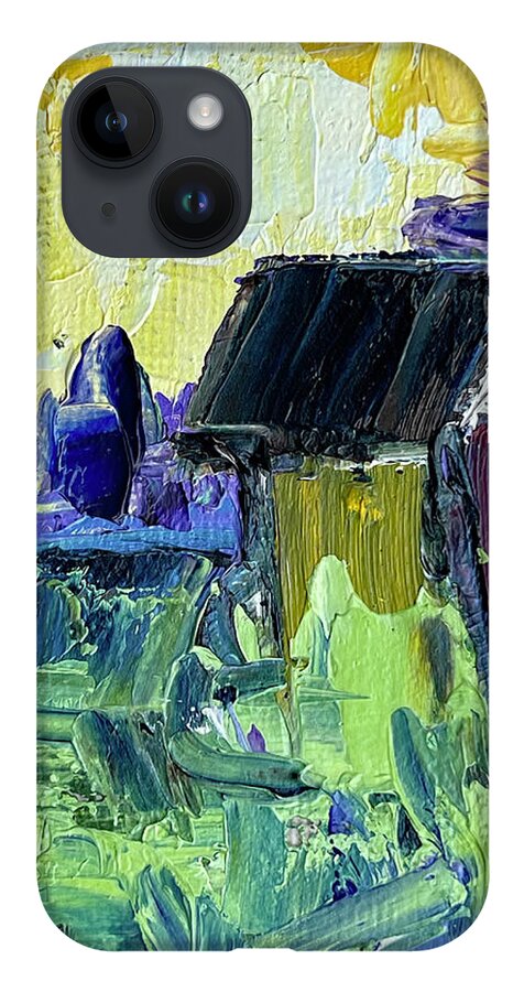 Shack iPhone 14 Case featuring the painting Country Shack by Roxy Rich