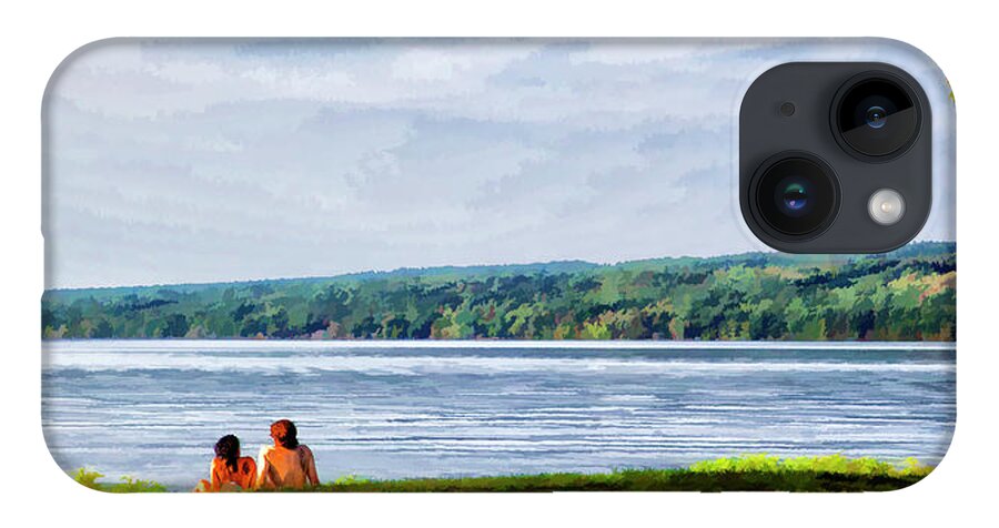 Cayuga iPhone 14 Case featuring the photograph Couple at the Lake Shore by Monroe Payne