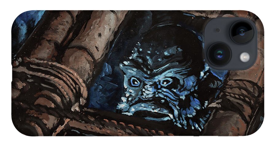 Creature iPhone Case featuring the painting Creature From The Black Lagoon by Sv Bell