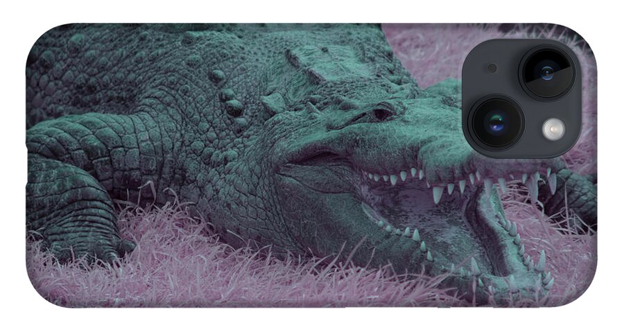 Crocodile iPhone 14 Case featuring the photograph Crocodile in Infrared by Carolyn Hutchins