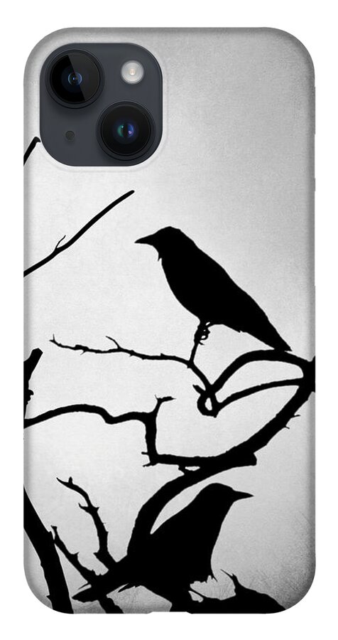 Bird iPhone Case featuring the digital art Crow Birds on Trees Bird 89 by Lucie Dumas