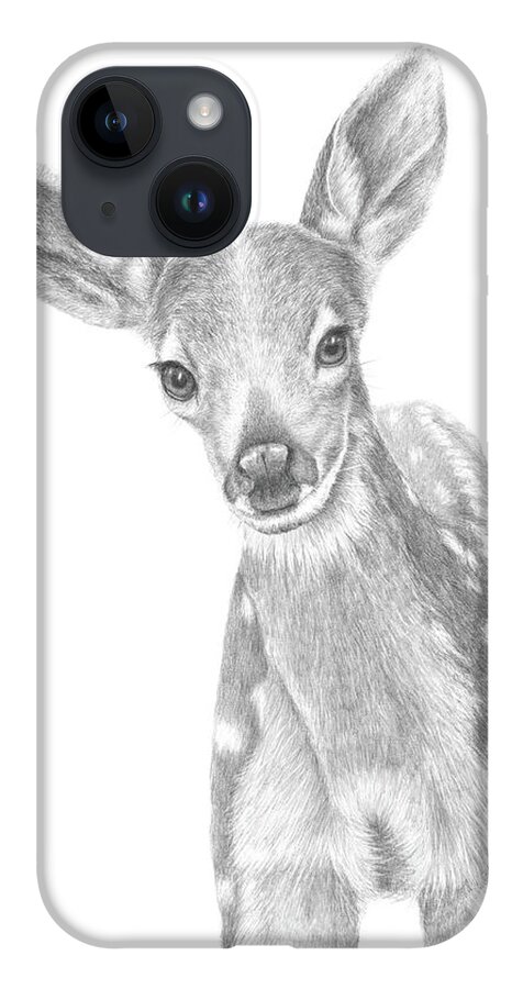 Fawn iPhone 14 Case featuring the painting Curious Fawn by Monica Burnette