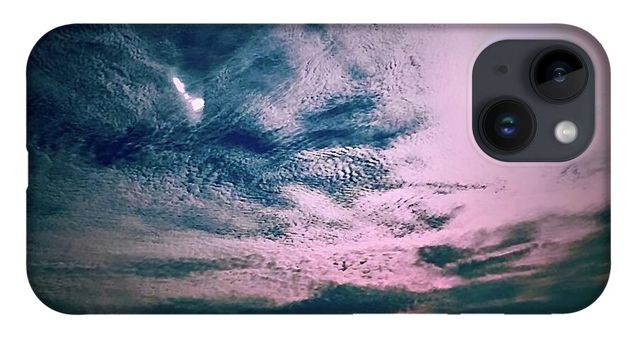 Sky Image iPhone 14 Case featuring the mixed media Curvature by Bencasso Barnesquiat