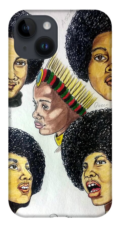Black Art iPhone Case featuring the drawing Da Pantherlettes by Joedee