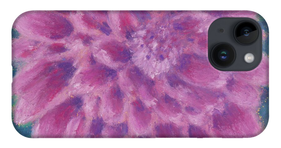 Dahlia iPhone 14 Case featuring the pastel Dahlia by Anne Katzeff