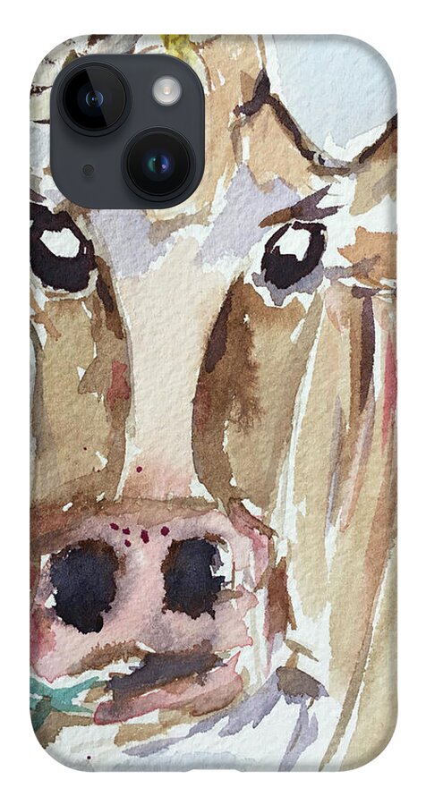 Cow iPhone 14 Case featuring the painting Daisy Mae by Roxy Rich