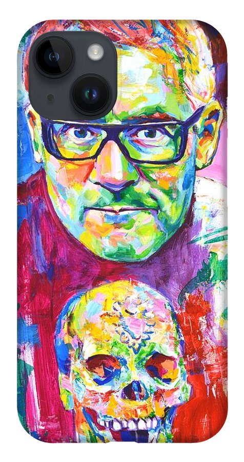 Damien Stephen Hirst iPhone Case featuring the painting Damien Stephen Hirst by Iryna Kastsova