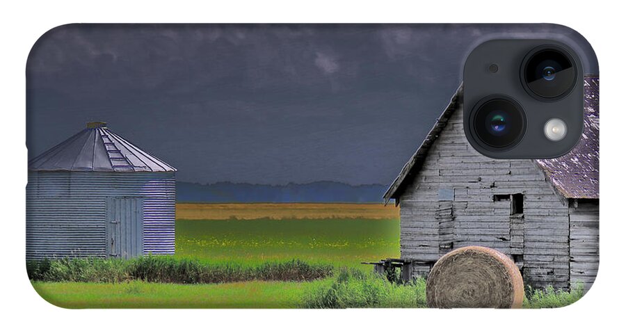 Canada iPhone 14 Case featuring the photograph Dark Farmland by Mary Mikawoz