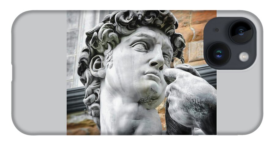 David iPhone 14 Case featuring the photograph David by Michelangelo Florence Italy Face Detail   by Carol Japp