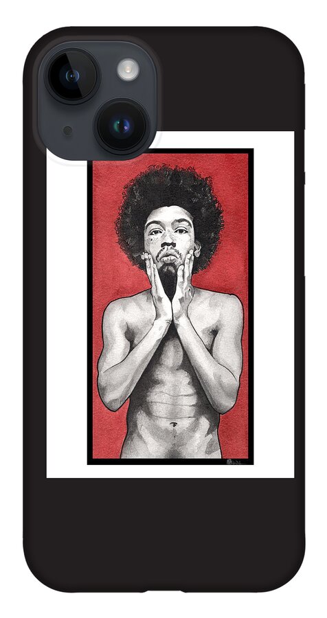 Portrait iPhone Case featuring the painting Davis In Red-Full Length by Tiffany DiGiacomo
