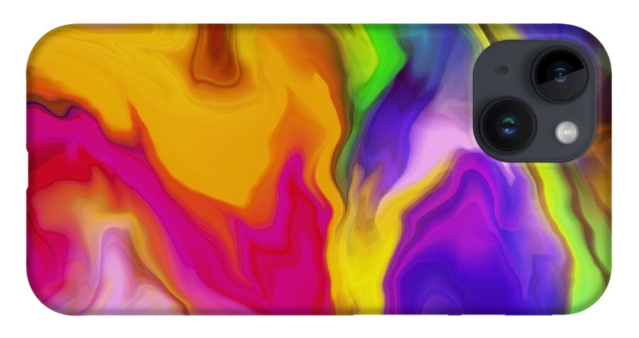 Abstract iPhone 14 Case featuring the digital art Pride by Nancy Levan