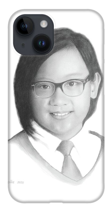 Portrait iPhone 14 Case featuring the drawing Deanna by Conrad Mieschke