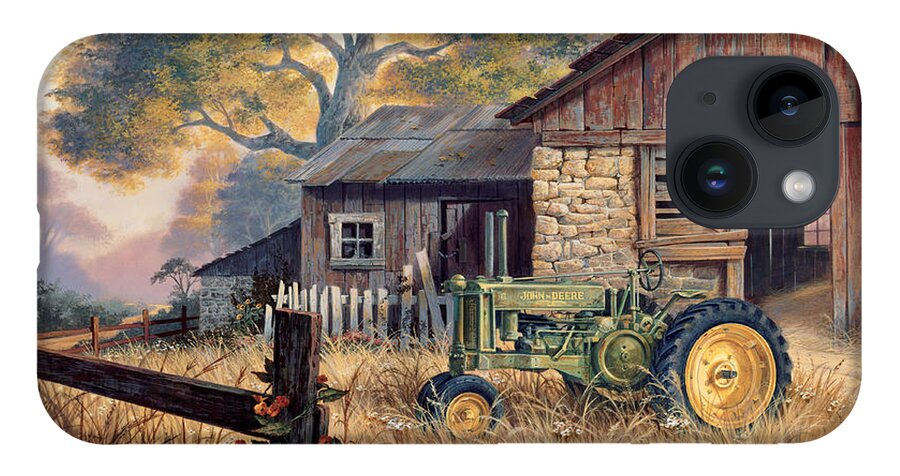 Michael Humphries iPhone 14 Case featuring the painting Deere Country by Michael Humphries