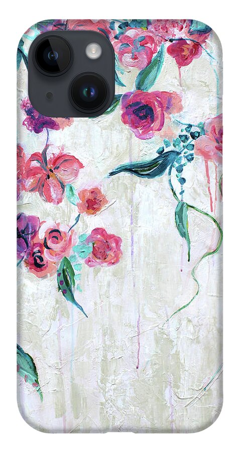 Floral iPhone 14 Case featuring the painting Delicately Divine by Ashley Lane