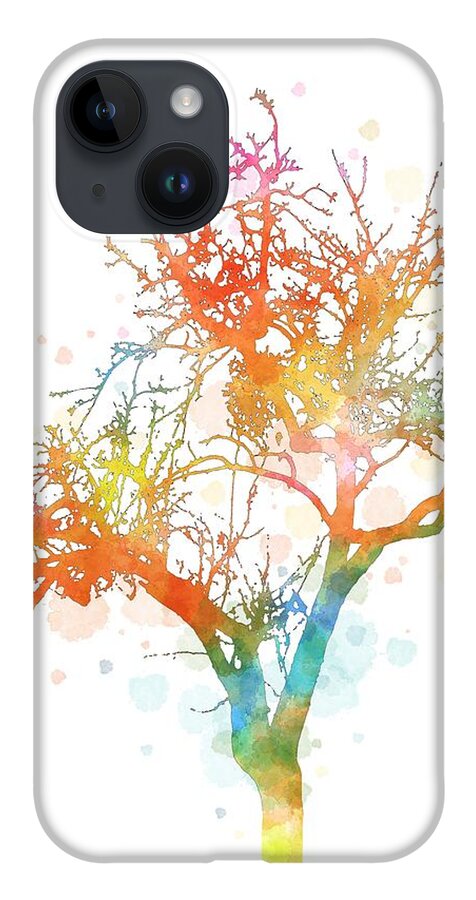 Tree iPhone Case featuring the digital art Design 169 multicolor tree by Lucie Dumas