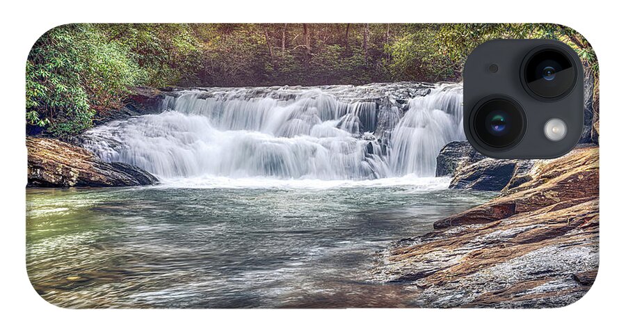 Waterfall iPhone 14 Case featuring the photograph Dick's Creek Waterfall by Anna Rumiantseva