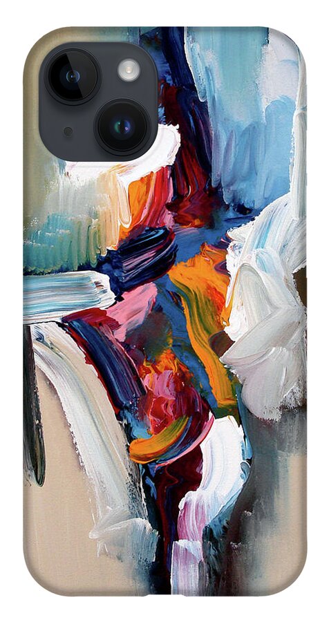 Abstract iPhone 14 Case featuring the painting Divide By Zero by Jim Stallings