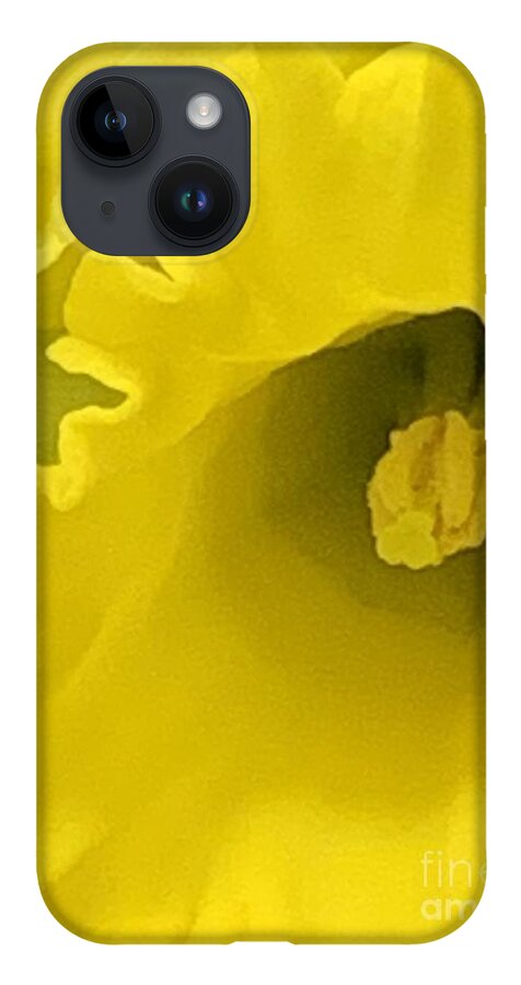 Daffodil iPhone 14 Case featuring the photograph Divinely Golden by Tiesa Wesen