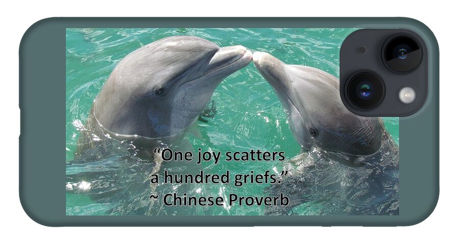 Dolphins iPhone 14 Case featuring the photograph Dolphins Bring Joy by Nancy Ayanna Wyatt