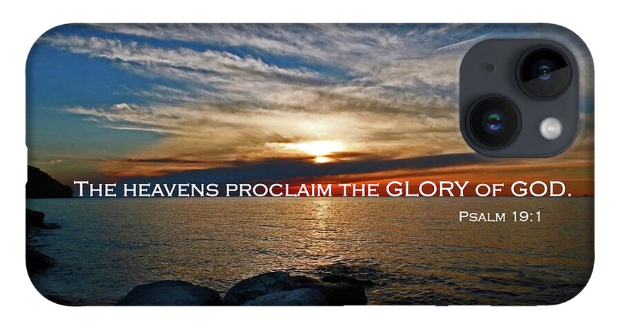 Door County iPhone 14 Case featuring the photograph Door County Sunset - Psalm 19 by David T Wilkinson