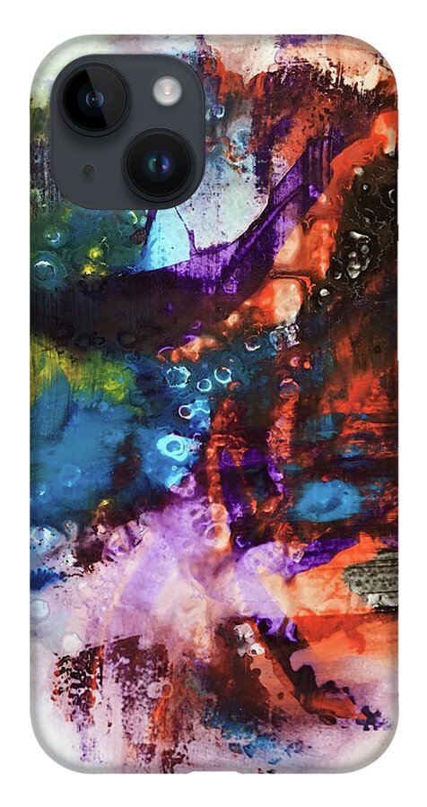 Abstract Art iPhone 14 Case featuring the painting Eater of Lost Wings by Rodney Frederickson