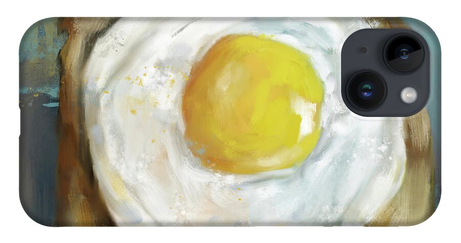 Egg iPhone 14 Case featuring the painting Egg On Toast by Jai Johnson