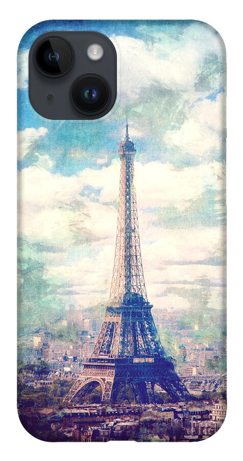 Eiffel Tower iPhone 14 Case featuring the digital art Eiffel Tower by Phil Perkins