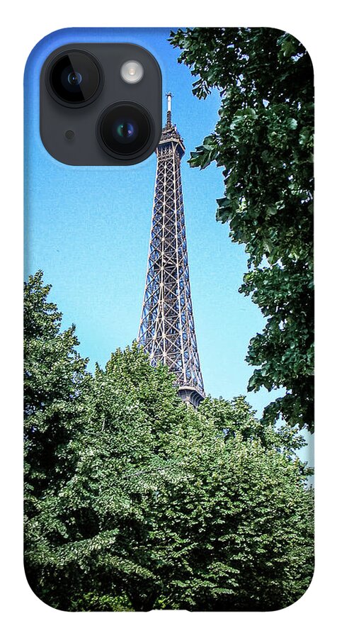 France iPhone Case featuring the photograph Eiffel Tower through Trees by Jim Feldman