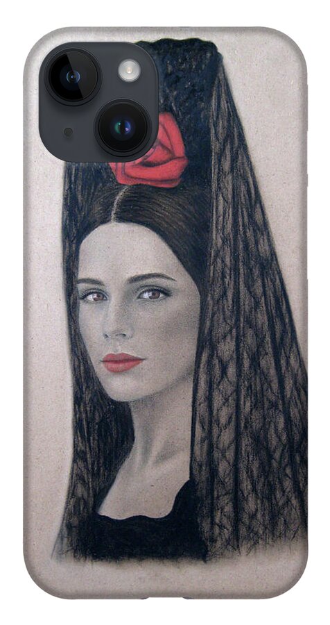 Elena iPhone 14 Case featuring the painting Elena by Lynet McDonald