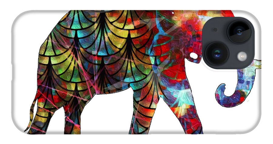 Elephant iPhone 14 Case featuring the digital art Elephant Silhouette 2 by Eileen Backman