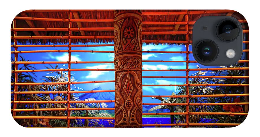 Enchanted Tiki Room iPhone 14 Case featuring the photograph Enchanted Tiki Room Window Diorama by Mark Andrew Thomas