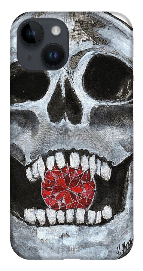 Vampire iPhone Case featuring the painting Eternal Crimson Grin by Kenneth Pope