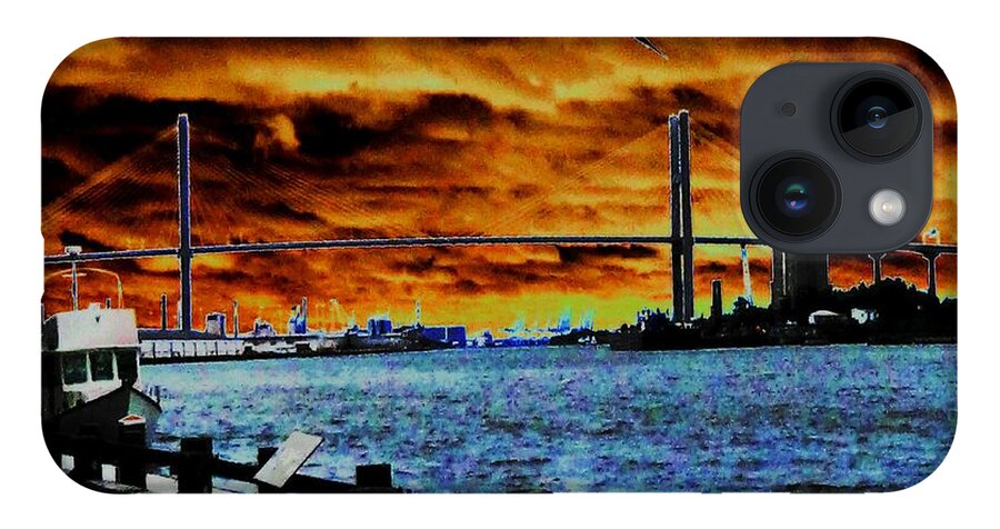American Bridges iPhone 14 Case featuring the photograph Eugene Talmadge Memorial Bridge and the Serious Politics of Necessary Change No. 1 by Aberjhani